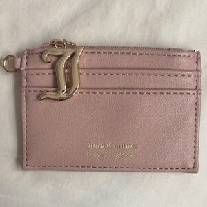 Juicy Couture Blush Card Holder with Gold Accent